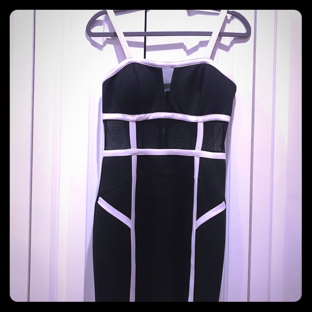 Xoxo Black party dress with white trim
